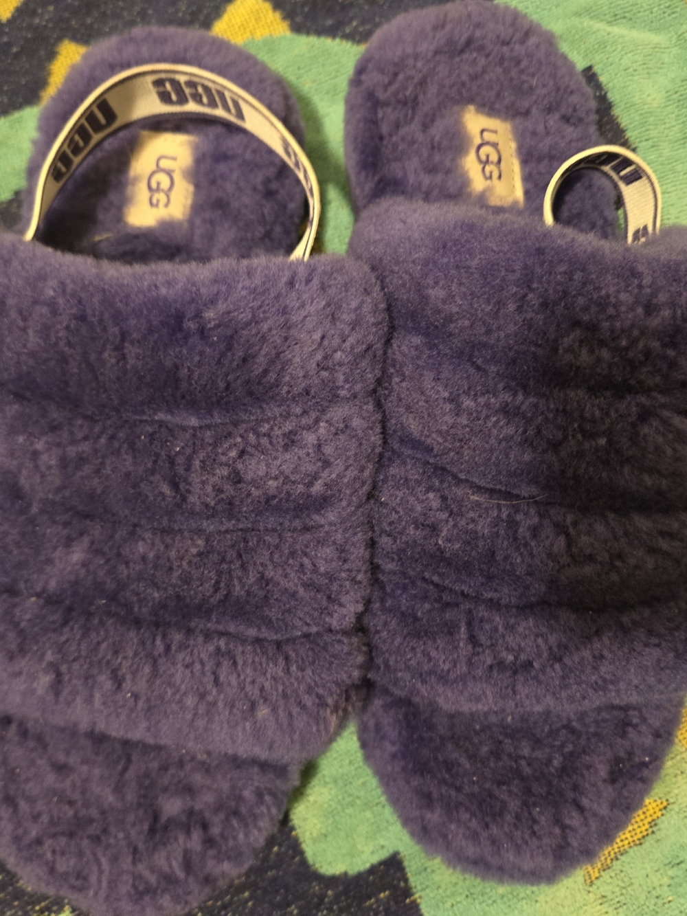 UGG Kids Plush Slide Slippers in Deep Purple